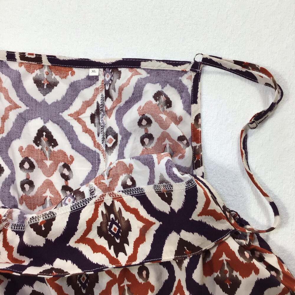 Geometric Print Square-Neck Wide Leg Sleeveless Jumpsuit with Pockets XL - Picture 3 of 10